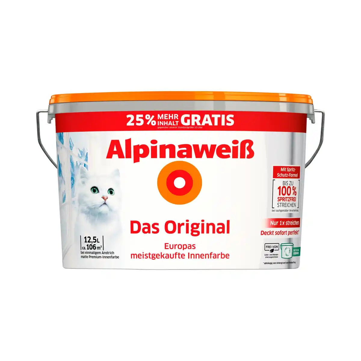 Bild 1 von ALPINA Dispersionsfarbe »Alpinaweiß Das Original«, weiß, matt, 12,5 l