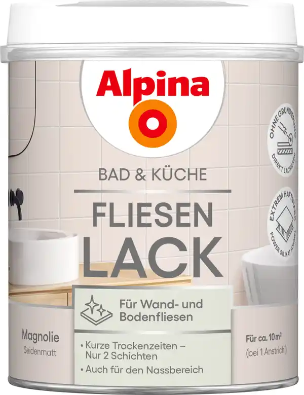 Bild 1 von Alpina Fliesenlack Bad & Küche 2K Magnolie 750 ml