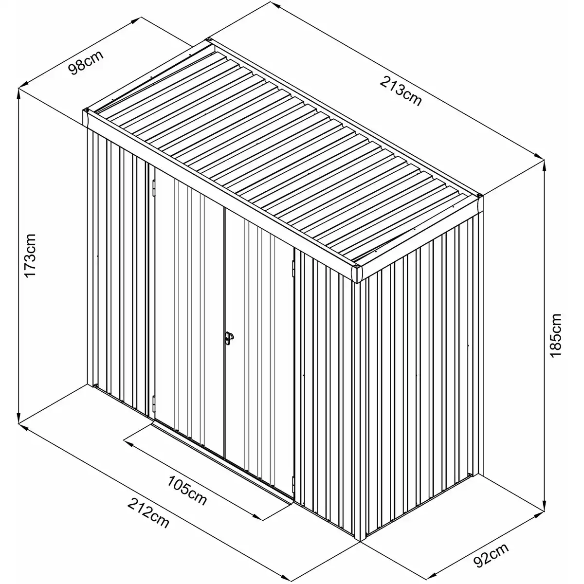 Bild 4 von Mr. GARDENER Geräteschrank, BxHxL: 213 x 185 x 98 cm, abschließbar