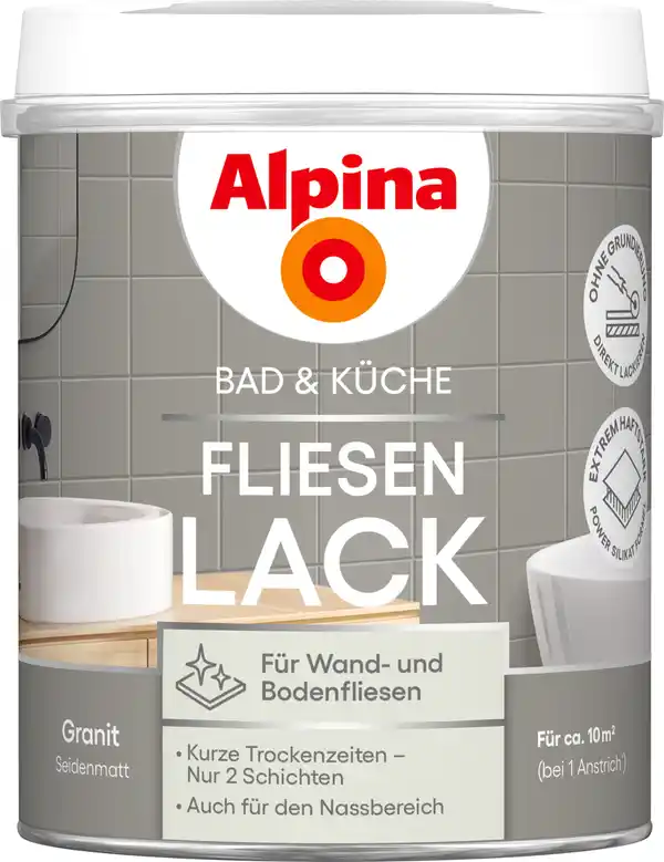 Bild 1 von Alpina Fliesenlack Bad & Küche 2K Granit 750 ml