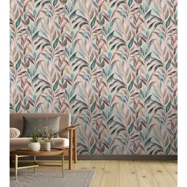 Bild 3 von Vliestapete »Fiesta«, 6x 0,53 m (LxB), selbstklebend, modernes Blattmuster, blau/grün