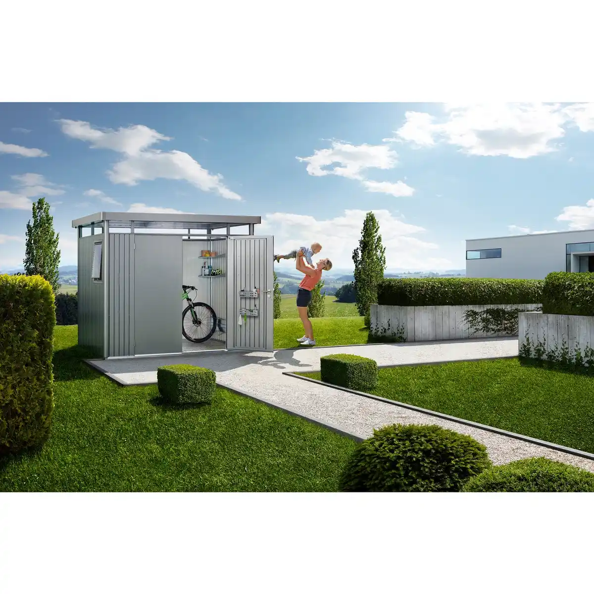 Bild 1 von BIOHORT Gerätehaus »Highline«, BxHxT: 314,3 x 221 x 314,3 cm (Aufstellmaße), Stahl