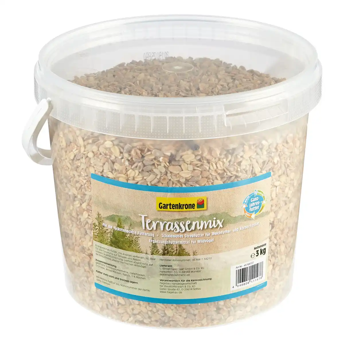 Bild 1 von Gartenkrone Vogelfutter »Terrassenmix«, 1 Eimer à 3000 g