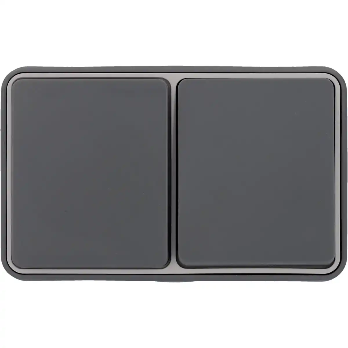 Bild 1 von Unitec Kombi A/W Steckdose Feuchtraum Mini, dunkelgrau, Aufputz, waagerecht