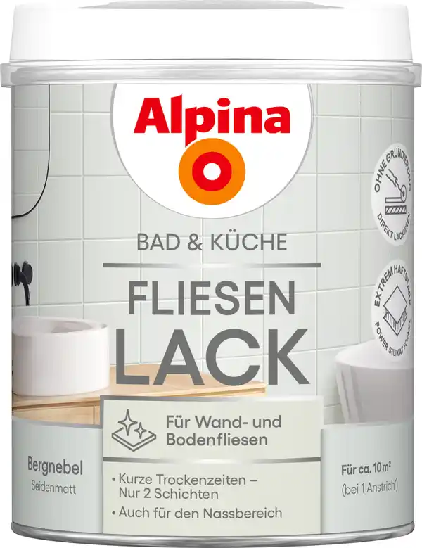 Bild 1 von Alpina Fliesenlack Bad & Küche 2K Bergnebel 750 ml