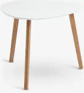 Beistelltisch TAPS 55x55 weiß/bambus
