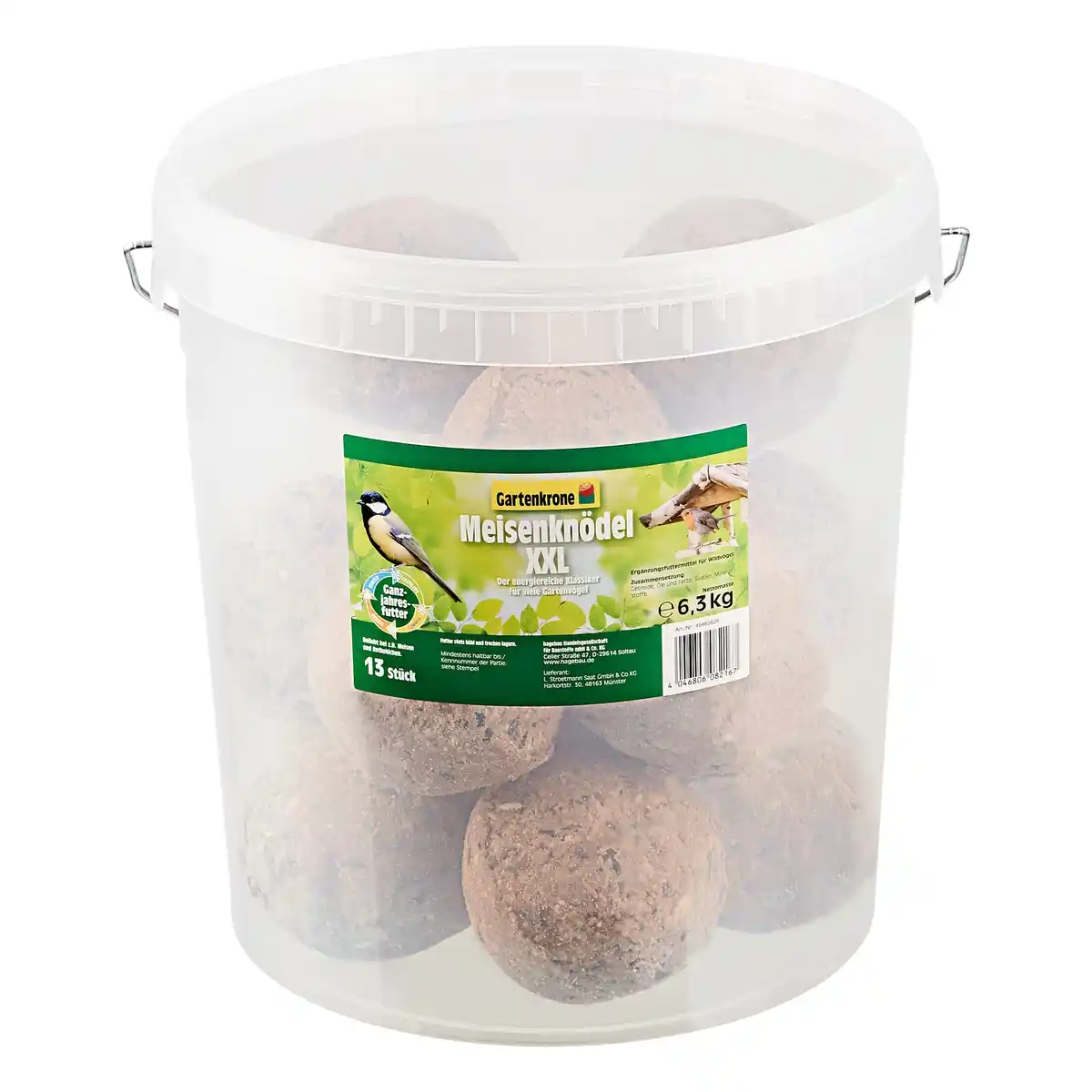 Bild 1 von Gartenkrone Vogelfutter »Meisenknödel XXL ohne Netz«, 1 Eimer à 6500 g