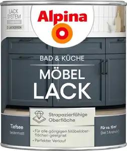 Alpina Möbellack fĂŒr KĂŒche & Badezimmer Tiefsee 750 ml