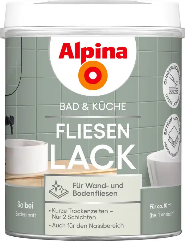 Bild 1 von Alpina Fliesenlack Bad & Küche 2K Salbei 750 ml