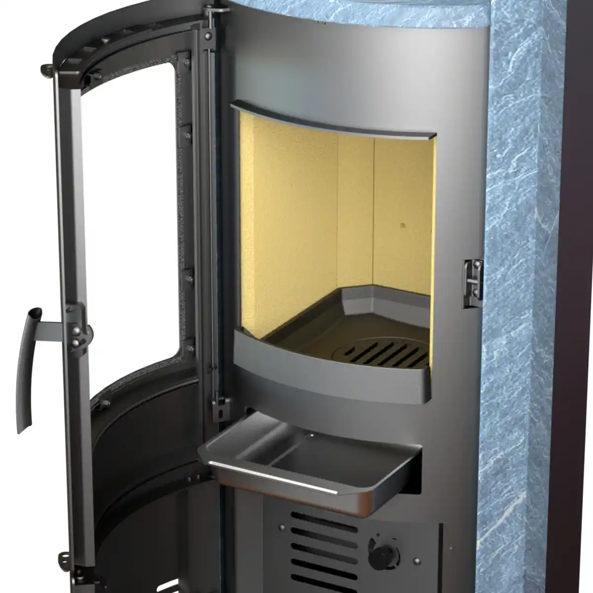 Bild 3 von THERMIA Kaminofen »Dortmund«, grau, Naturstein, 7 kW, Dauerbrand geeignet