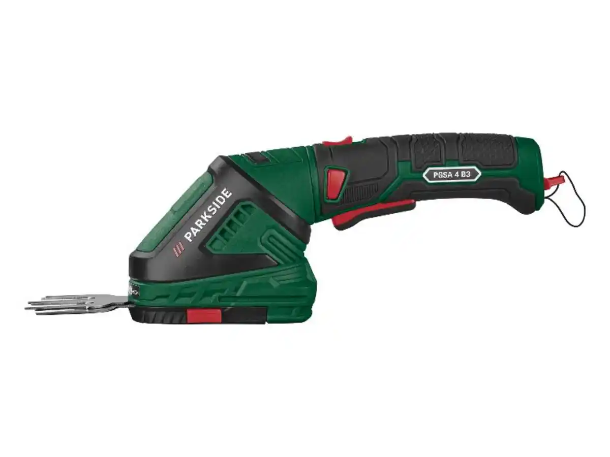 Bild 1 von PARKSIDE® 4 V 2-in-1 Akku-Gras- und Strauchschere »PGSA 4 B3«, mit 180° drehbarem Softgriff