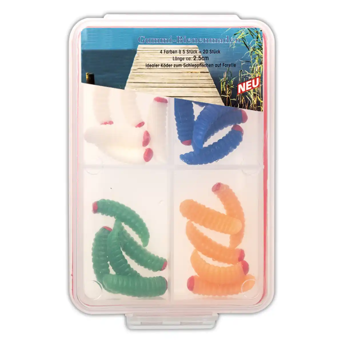 Bild 2 von AllGear Fishing Gummi-Bienenmaden 20tlg.