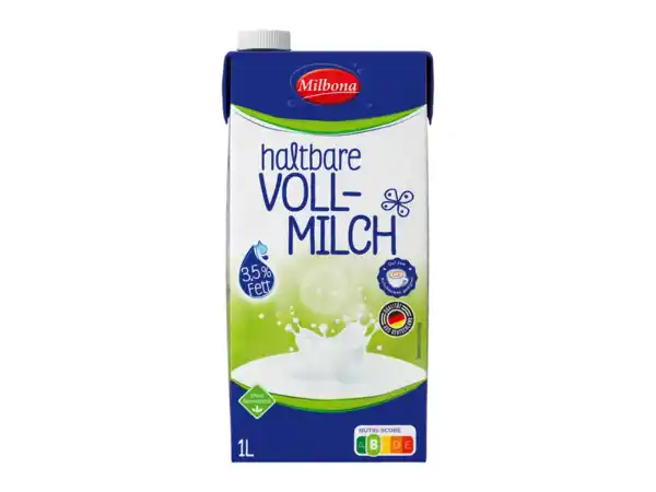 Bild 1 von Milbona haltbare Vollmilch,  1 l