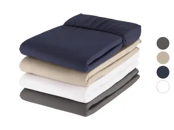 Bild 1 von LIVARNO home Perkal-Spannbettlaken, 90-100 x 200 cm