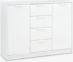 Sideboard JENSLEV 2 Türen 4 Schubladen weiß