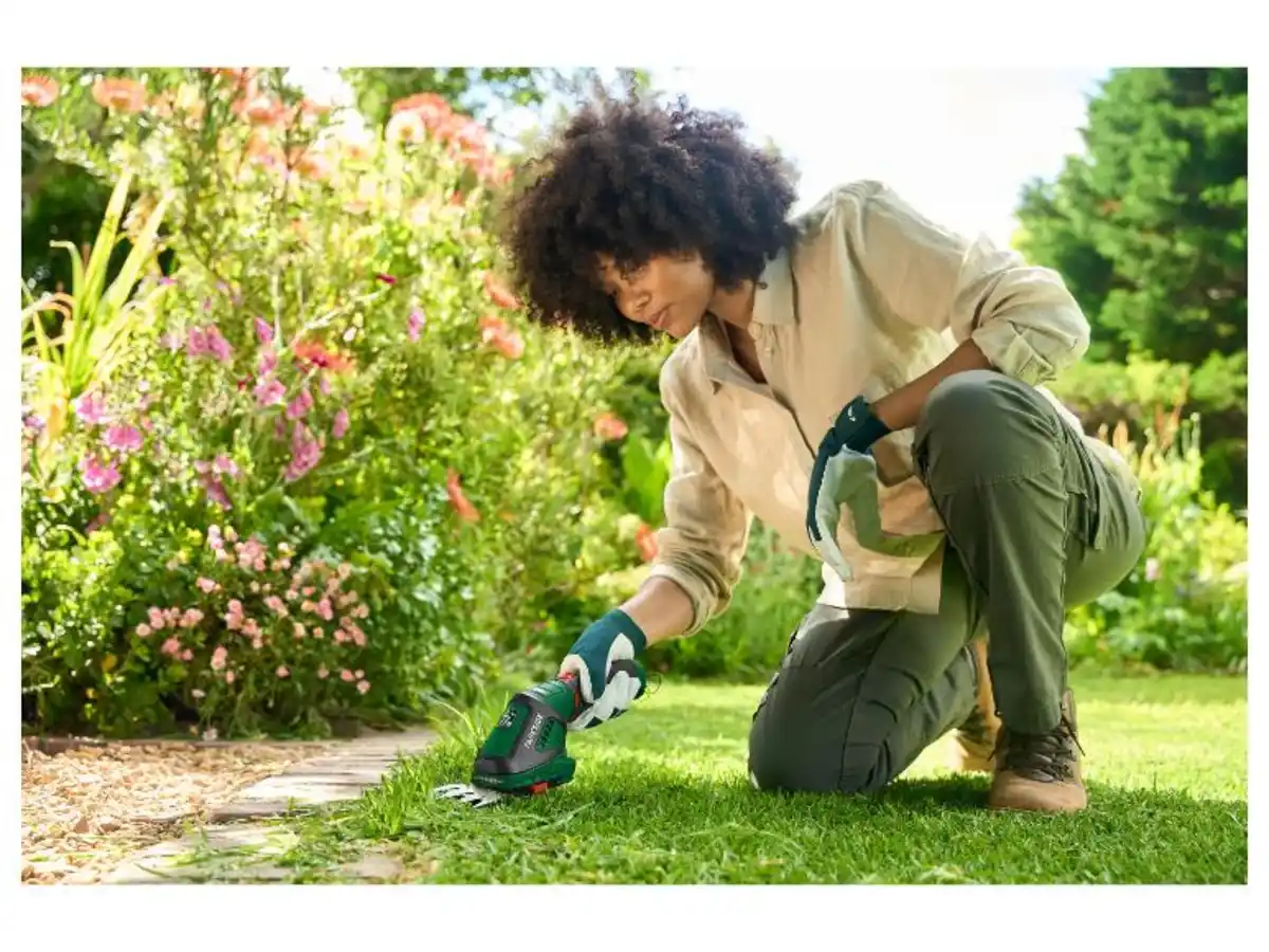 Bild 2 von PARKSIDE® 4 V 2-in-1 Akku-Gras- und Strauchschere »PGSA 4 B3«, mit 180° drehbarem Softgriff