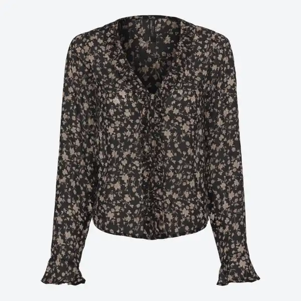 Bild 2 von Damen-Bluse mit Rüschen am Ausschnitt