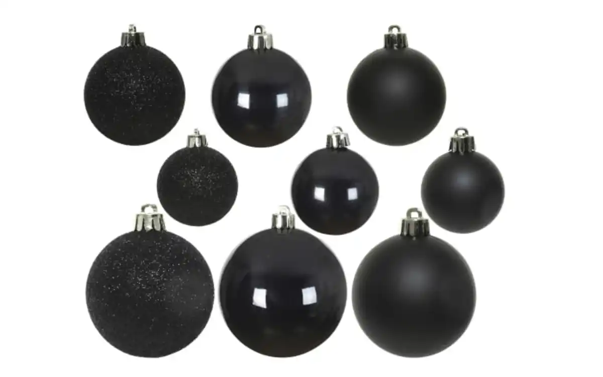 Bild 2 von Weihnachtskugel-Set, schwarz, 6 cm