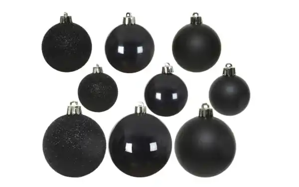 Bild 2 von Weihnachtskugel-Set, schwarz, 6 cm