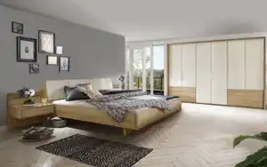 Schlafzimmer Serena Plus, Eiche teilmassiv, 180 x 200 cm, Schrank 300 x 236 cm