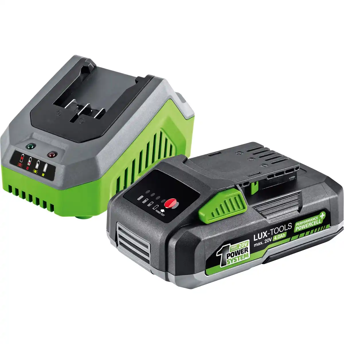 Bild 1 von LUX-TOOLS Starter AK-20/4.0 Set Akku 20 V 4 Ah Ladestation 1 PowerSystem