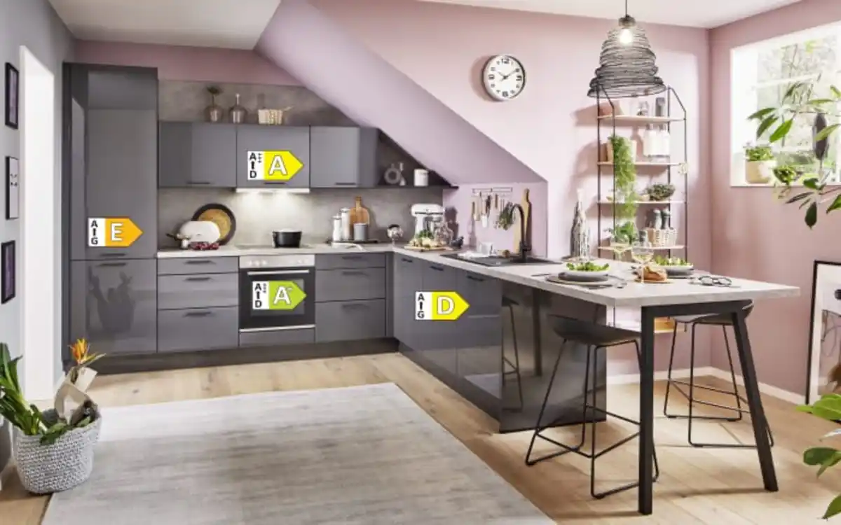 Bild 4 von Impressa - Einbauküche Perfect Brillant, perlgrau, inkl. Miele Elektrogeräte