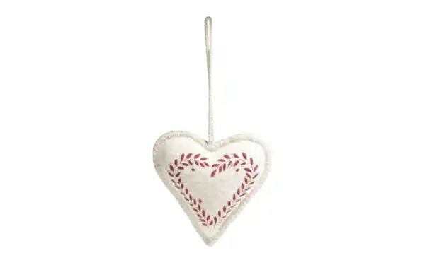 Bild 1 von Deko-Herz, beige/rot, 13 cm