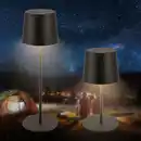 Bild 2 von Brilo Akku-LED-Tischleuchte Bota Schwarz Ø 11 cm
