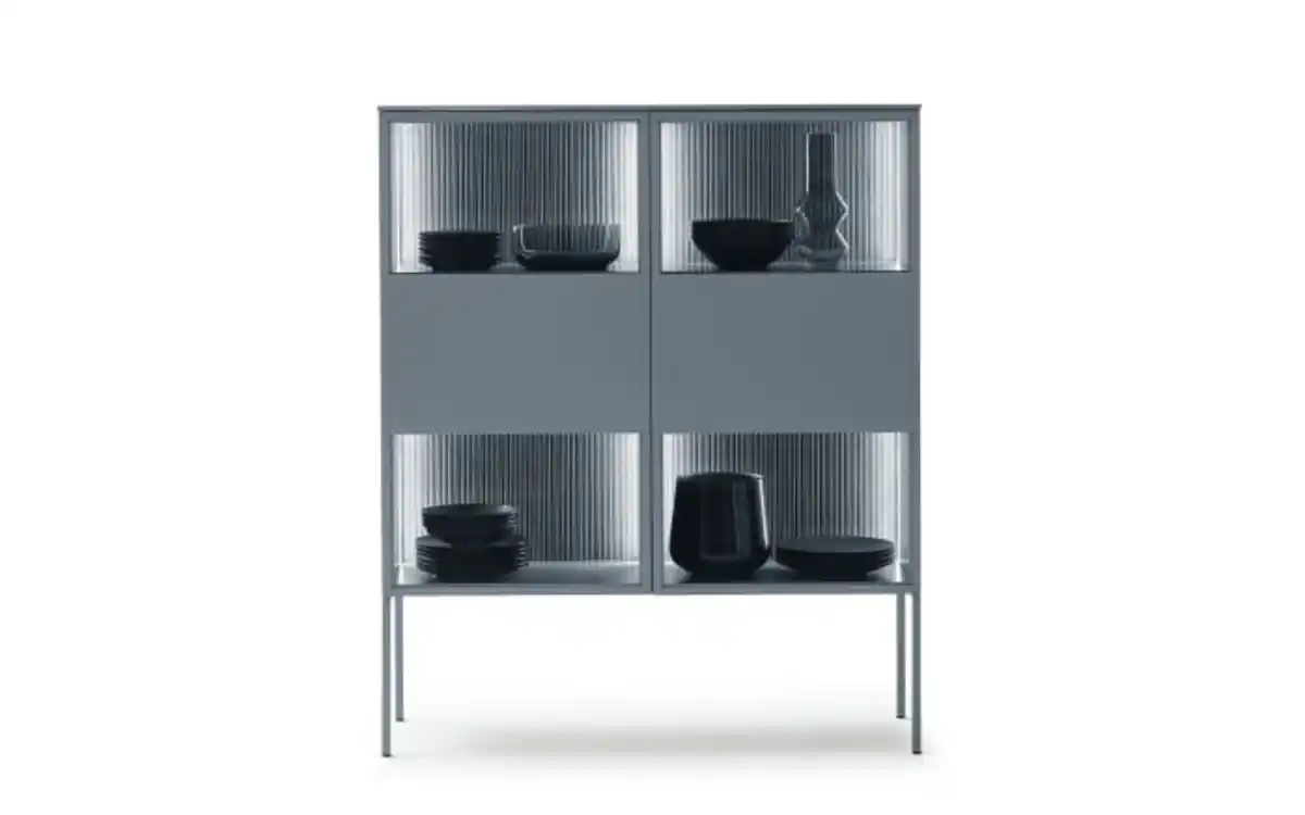 Bild 3 von Schöner Wohnen Kollektion - Vitrine Amaya, taubenblau, inkl. Push to Open Funktion