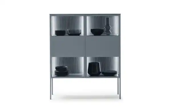 Bild 3 von Schöner Wohnen Kollektion - Vitrine Amaya, taubenblau, inkl. Push to Open Funktion