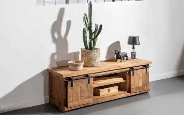 Bild 3 von Gutmann Factory - Lowboard Kamerun, Mangoholz massiv, inkl. Schiebetüren