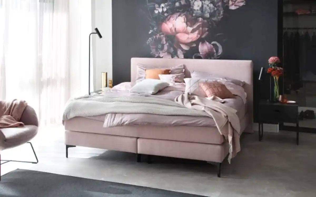 Bild 1 von Schöner Wohnen Kollektion - Boxspringbett Vita, rosa, H2/H3, 180 x 200 cm