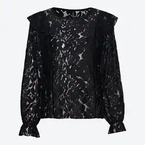 Damen-Langarmshirt mit Rüschen