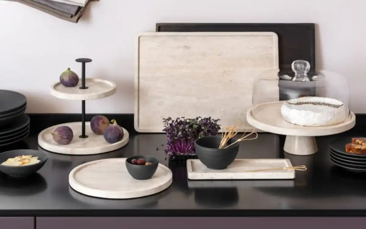 Bild 3 von Servierschale Manufacture Travertine, beige, 28 cm