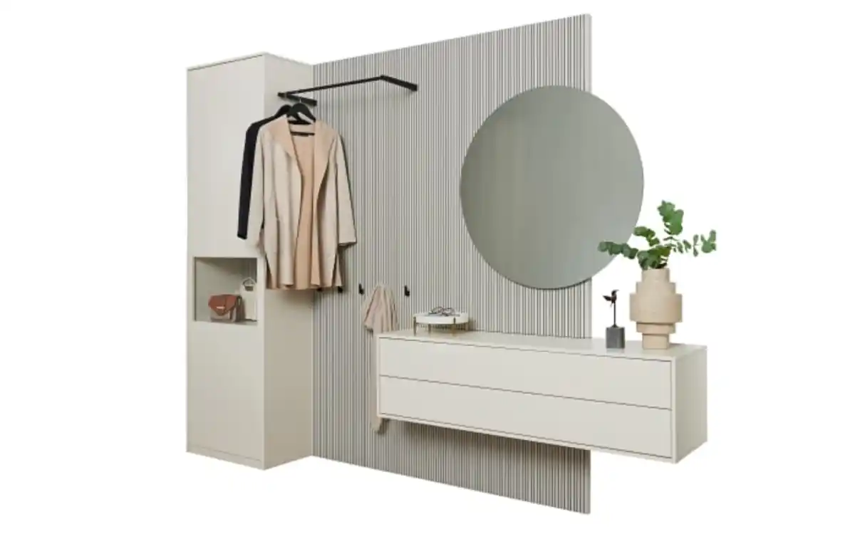 Bild 4 von Mondo - Garderobenkombination Diamo, wollweiß, inkl. Push to Open Funktion