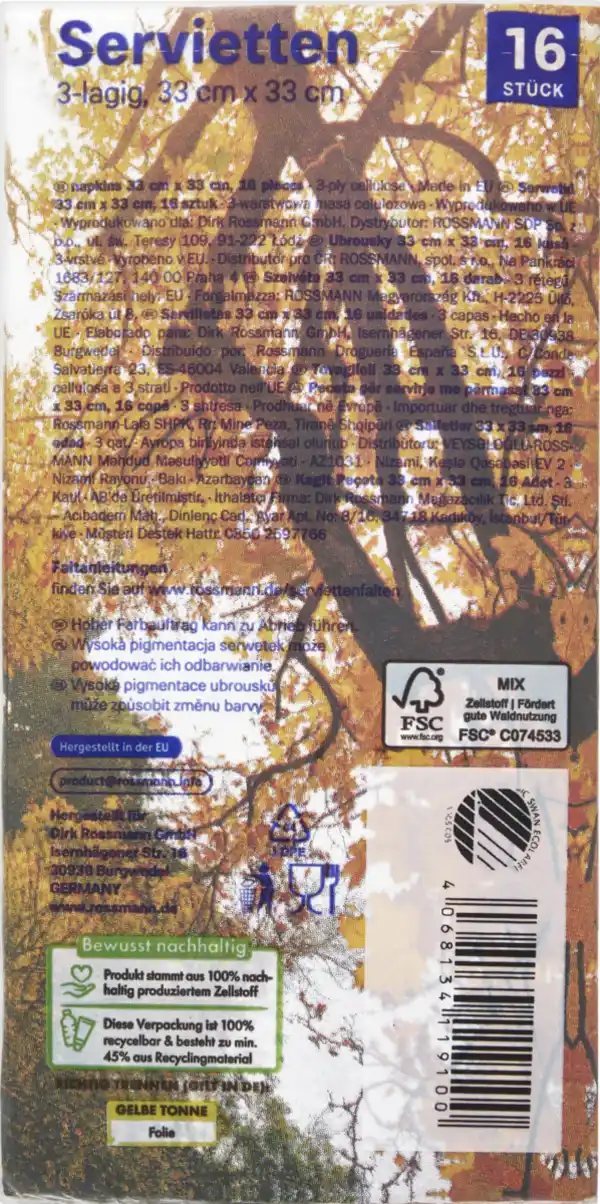 Bild 2 von alouette Bistro-Serviette Herbstwald