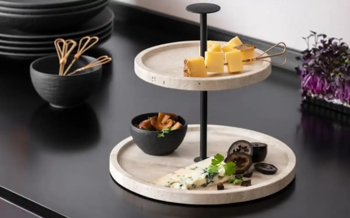 Bild 1 von Etagere Manufacture Travertine, beige, 2-teilig