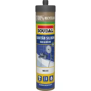 Soudal Sanitär-Silikon Bad & Küche ECO Weiß 270 ml