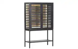 Gutmann Factory - Vitrine Showcase, Akazie/schwarz, inkl. LED-Beleuchtung