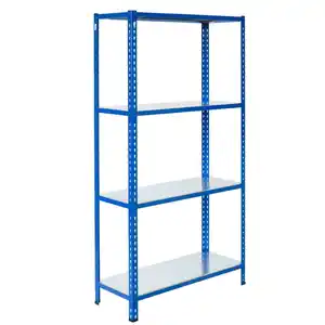 Ar Shelving Steckregal Blau & Verzinkt 200 x 60 x 40 cm 4 Böden 180 kg