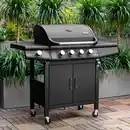 Bild 2 von Taino Red 4+1 Gasgrill Set Mit Drehspieß Grillwagen BBQ Edelstahl-Brenner Gas-Grill Schwarz