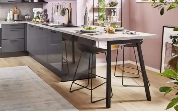 Bild 3 von Impressa - Einbauküche Perfect Brillant, perlgrau, inkl. AEG Elektrogeräte