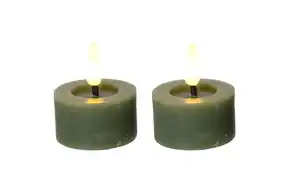 2er-Set LED-Teelicht, grün, 4,4 cm