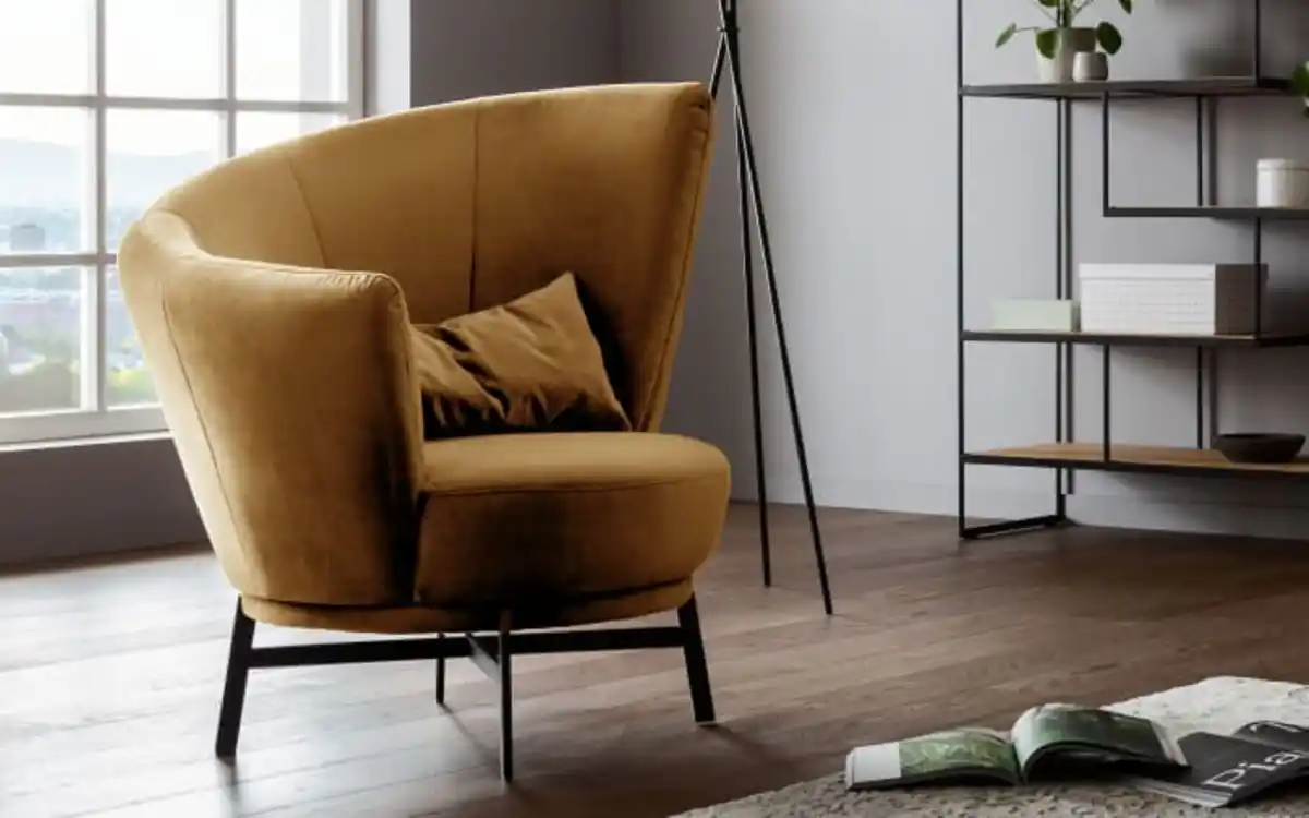 Bild 1 von Sessel MR Kleo, gold/schwarz, inkl. 360° Drehfunktion