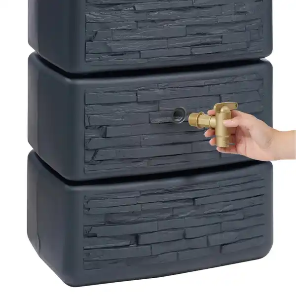 Bild 4 von 4rain Zisterne Slim Stone Decor Regentonne Grau 330 l