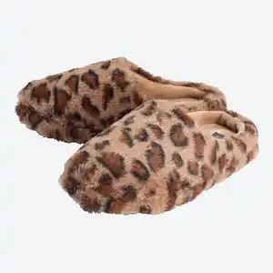 Damen-Hausschuhe mit Leopardenmuster