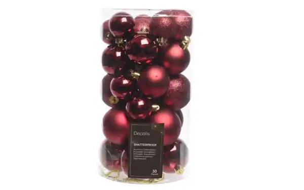 Bild 1 von Weihnachtskugel-Set, ochsenblut, 6 cm