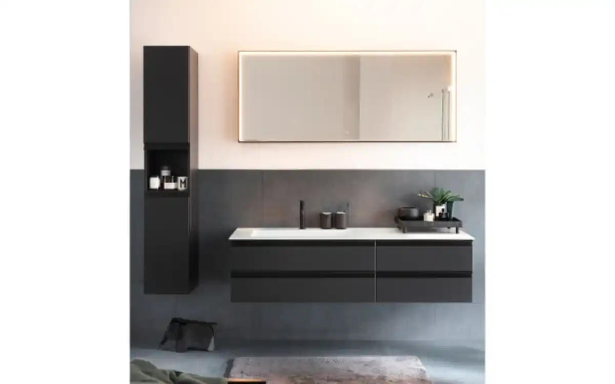 Bild 2 von Badkombination Bilbao, grau, inkl. LED Beleuchtung