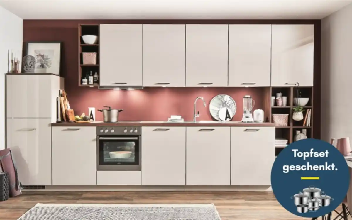 Bild 1 von Nobilia - Einbauküche Flash, magnolia, inkl. Siemens Elektrogeräte