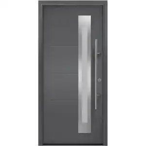 EcoStar Haustür Isopro IP 780S 110 x 210 cm Anthrazit-Metallic Anschlag Rechts